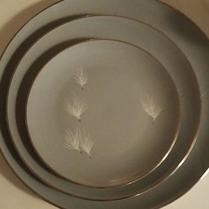 Picard china 3 plates a sugar and creamer set